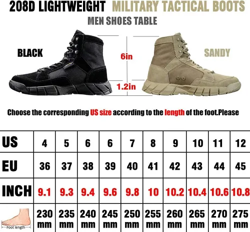 Miniatura 6 de ANTARCTICA - Botas tácticas militares ligeras de hombre para senderismo, botas de trabajo