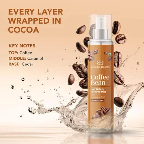 Miniatura 2 de Botanic Hearth Café Bean Perfume para el cabello y niebla corporal con ácido hialurónico – Spray corporal sin alcohol para fragancia duradera e