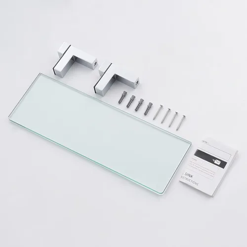 Miniatura 9 de KES BGS3201S35 - Estante de vidrio templado para baño, 14 pulgadas, 0.315 in de grosor, montaje en pared rectangular, soporte de cromo pulido