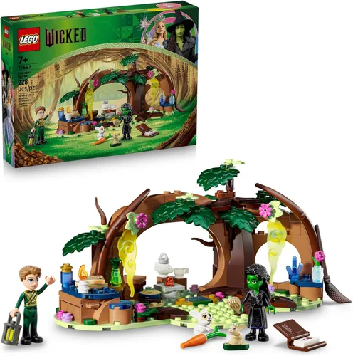 LEGO Refugio Malvado de Elphaba Juego de Construcción - Figuras de Juguetes de Elphaba y Fiyero y Juego de Reparto con Amigos del Bosque - Bloques