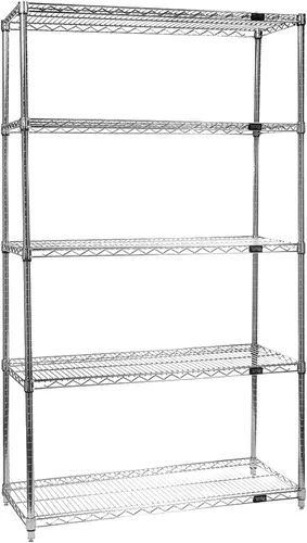 Miniatura 13 de Quantum Storage Systems kit para principiantes para unidad de librero de 4 niveles, de 54 pulgadas de alto, en alambre, con acabado en cromado