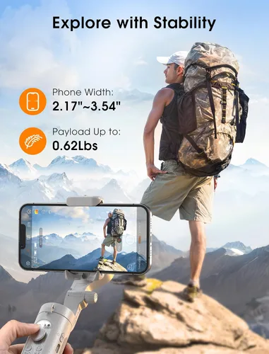 Miniatura 7 de hohem iSteady XE - Estabilizador de cardán para teléfono inteligente, cardán de teléfono de 3 ejes 2023, estabilizador plegable ultraligero