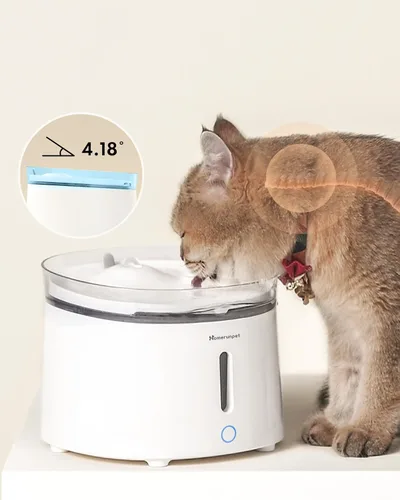 Miniatura 2 de HomeRunPet Fuente de agua silenciosa para gatos, 68 oz/2 L, bomba inalámbrica para fuente para mascotas, dispensador de agua para perros, modo