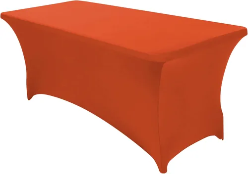 Miniatura 24 de SEPARO Paquete de 2, Cubierta de Mesa de Spandex Fucsia de 8 Pies, Mantel Rectangular Ajustado Estirable de 6 pies, Sin Arrugas para Fiestas, Ferias