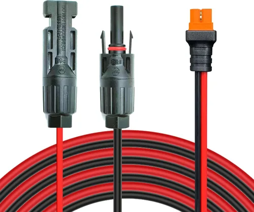 Cable de extensión de carga solar a XT60i de 3 pies/6 pies/12 pies/25 pies/50 pies, conectores solares a adaptador XT60i para centrales eléctricas