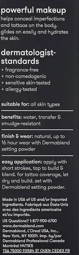 Miniatura 9 de Dermablend Quick-Fix - Base de maquillaje para cuerpo con cobertura total, corrector corporal resistente al agua para imperfecciones y tatuajes