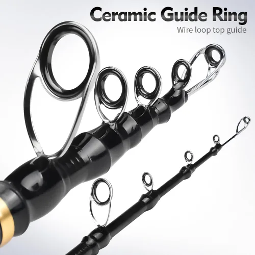 Miniatura 4 de Combo de Caña de Pescar y Carrete - Caña de Pescar Telescópica de Fibra de Carbono con Combo de Carrete Giratorio 2000 - Juego de Aparejos de Pesca