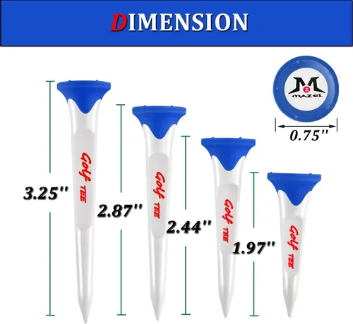 Miniatura 3 de MAZEL Paquete de 8 camisetas de golf de plástico, excelente durabilidad y estabilidad, camisetas de plástico con 5 puntas, reduce la fricción