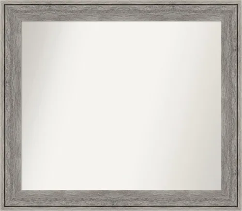 Miniatura 344 de Amanti Art Espejo de pared personalizado no biselado (24.5 x 24.5 pulgadas), marco gris marrón alta, varios tamaños personalizados, espejo de baño
