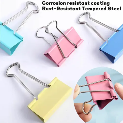 Miniatura 4 de Clips de carpeta extra grandes de 2 pulgadas (paquete de 48), abrazaderas de papel grandes de colores con caja, clips gigantes para carpeta