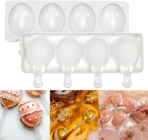 Miniatura 4 de 1 paquete de moldes de silicona con forma de árbol de Navidad de Navidad, moldes de paletas de hielo de 4 cavidades para niños y adultos, molde