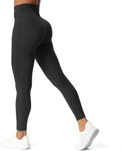 Miniatura 49 de Aoxjox Leggings de entrenamiento de cintura alta para mujer, pantalones de yoga Trinity, 26.5 pulgadas Negro