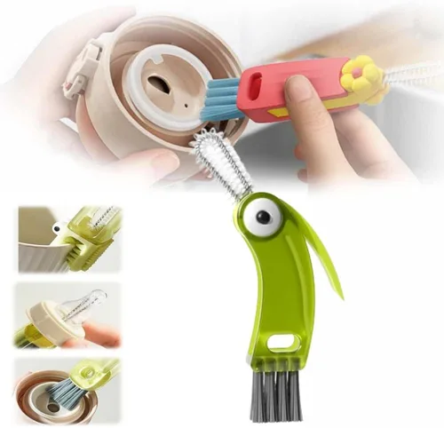 Miniatura 9 de Limpiador de Tapas de Tazas Multifuncional 3 en 1 - Juego de Cepillos de Limpieza para Hendiduras para Espacios Estrechos, Biberones y Más - A3