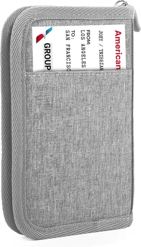 Miniatura 14 de Cartera de pasaporte para la familia con RFID, organizador de documentos de viaje, impermeable para mujeres, billetera de pasaporte portátil