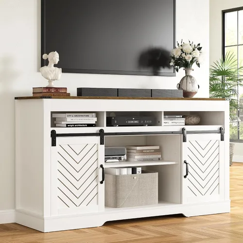 Miniatura 14 de RoyalCraft Soporte de TV con Chimenea para TV de 65+ Pulgadas, Centro de Entretenimiento Estilo Granja de 34" de Alto con Chimenea Eléctrica de 23