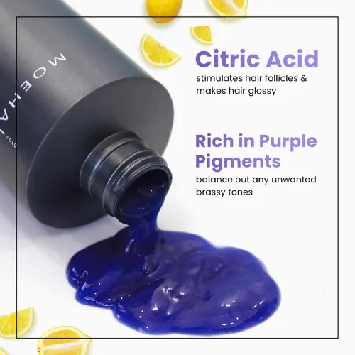 Miniatura 2 de MOEHAIR Color Infuse Blonde - 12 onzas líquidas Tóner morado para cabello rubio Neutraliza el cobrizo y los tonos amarillos no deseados Tónico