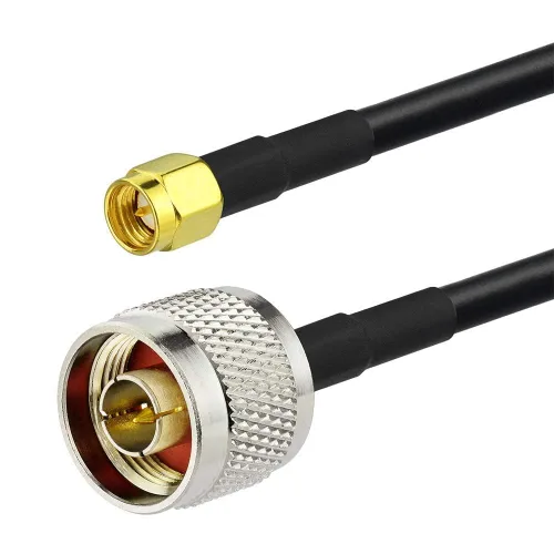 Miniatura 10 de Superbat Cable adaptador SMA a N de 12 pies de baja pérdida N macho a SMA macho con conectores resistentes a la intemperie, cable RG58 de 50 ohmios