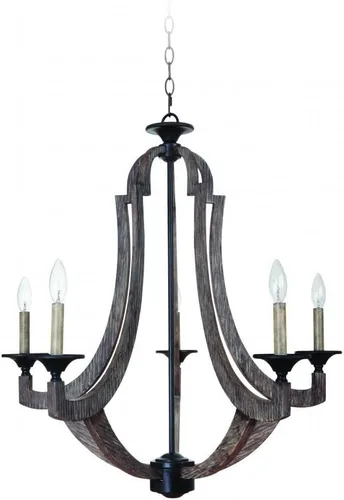 Miniatura 3 de Craftmade 35125-WP Winton - Lámpara de araña de vela, 5 luces, 300 vatios, pino envejecido (30 pulgadas de ancho x 31 pulgadas de alto)