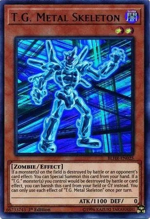Yu-Gi-Oh! - Esqueleto de metal T.G. - BLHR-EN025 - Ultra Raro - 1ª Edición - Battles of Legend: Hero's Revenge