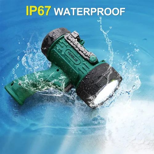 Miniatura 3 de YIERBLUE Linterna de foco recargable, 2000,000 focos LED de alto lúmenes con funcionamiento ultra largo, IP67 luces de punto impermeables con lente