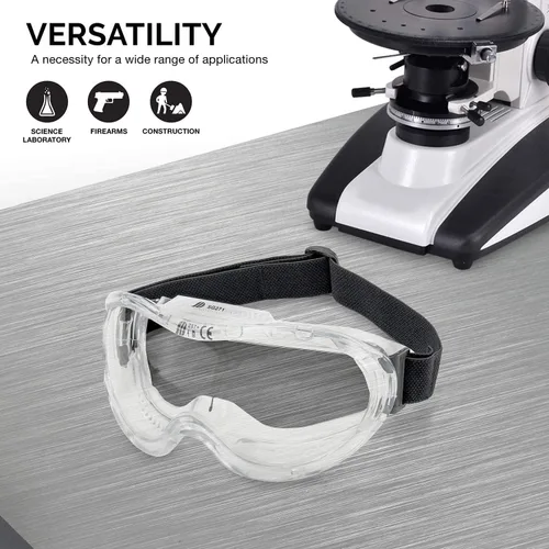 Miniatura 5 de Lentes protectores de seguridad con visión amplia 53875B, antiniebla, ajustables y ligeros, aprobados para el estándar ANSI Z87.1, de Neiko