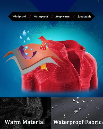 Miniatura 5 de Men's Ski Jacket Waterproof Warm Winter Mountain Windbreaker Hooded Raincoat Snow Jackets