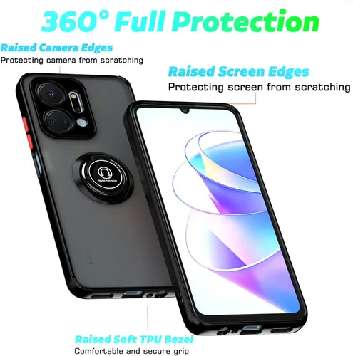 Miniatura 3 de QUIETIP Funda compatible con Xiaomi Redmi Note 12S con protector de pantalla, TPU + policarbonato duro a prueba de golpes, anillo magnético