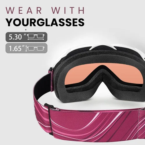 Miniatura 50 de OutdoorMaster OTG Gafas de esquí – Gafas sobre lentes para esquí y snowboard para hombres, mujeres y jóvenes – 100% de protección UV A1-vlt 46%