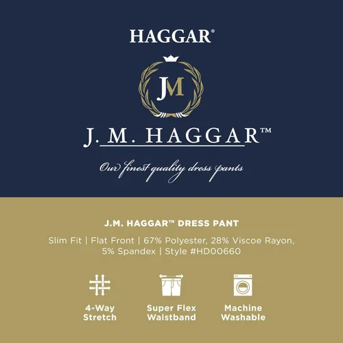 Miniatura 5 de Haggar Pantalón de vestir elástico en 4 direcciones para hombre