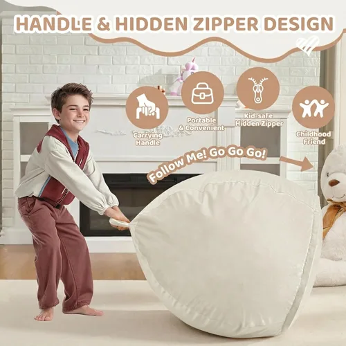 Miniatura 4 de Silla de Puf de 2 pies, Sillas de Puf Cómodas con Relleno de Espuma Viscoelástica, Sofá de Puf Esponjoso con Cubierta de Terciopelo Holandés, Sillas
