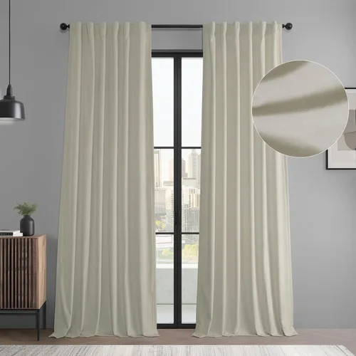 Miniatura 15 de HPD Half Price Drapes Cortinas Básicas de Terciopelo Deluxe para Oscurecer Habitaciones con Bolsillo para Varilla - Juego de 2 Paneles - Cortinas