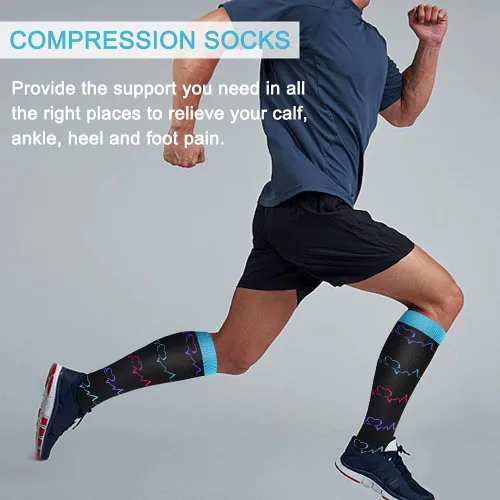 Miniatura 46 de SunFeeling - Calcetines de compresión para mujeres y hombres, 6 pares, brinda soporte a enfermeras, al correr, practicar atletismo y deportes