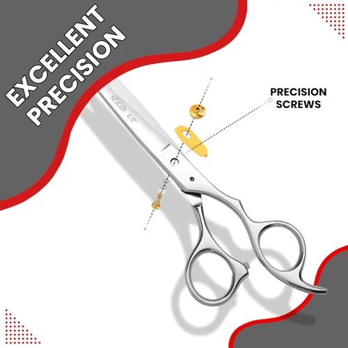 Miniatura 4 de Tijeras de corte de pelo – Serie de tijeras de afeitar afiladas – 6.5 pulgadas con ajuste fino – Tijeras de pelo de acero inoxidable profesionales