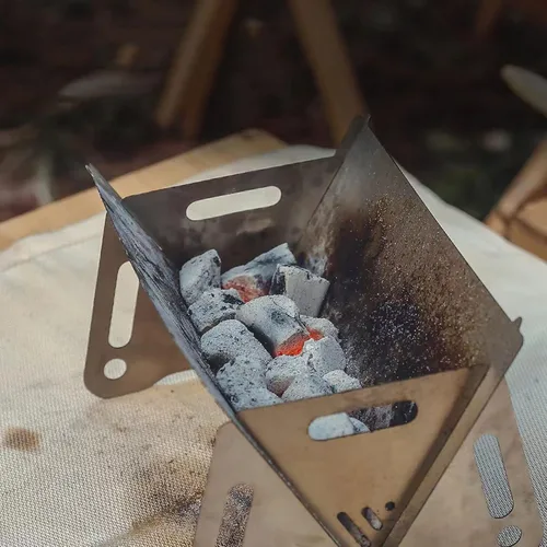 Miniatura 5 de Wood Burning Folding with Stand Portable Stainless Steel Backpacking Stove for Hiking