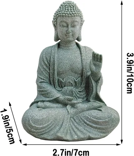 Miniatura 3 de livelyfish Figuras de Buda de piedra asiática para acuario, jardín zen, estatua de pecera, decoración de esculturas de jardín zen, decoración