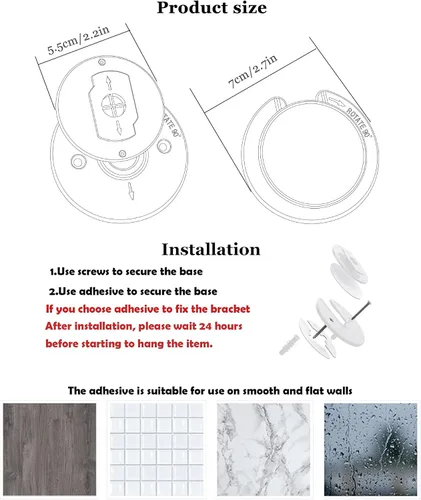Miniatura 6 de Soporte de pared universal para tableta, ajustable, giratorio de 90 grados, compatible con lector electrónico/Kindle, compatible con caja de cable