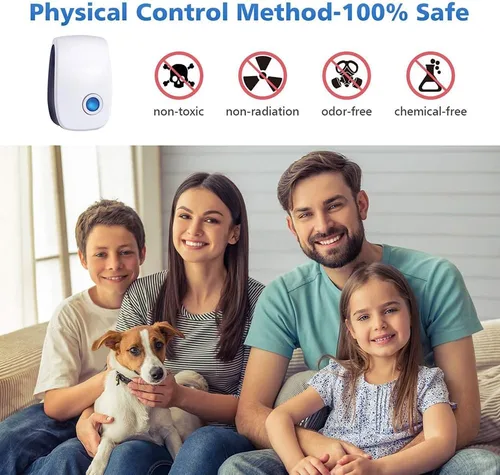 Miniatura 4 de Paquete de 6 repelentes ultrasónicos de control de plagas, enchufe electrónico repelente de plagas en interiores para insectos, cucarachas, arañas