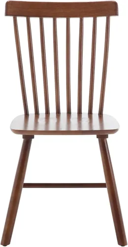 Miniatura 4 de Kmax Juego de 4 sillas de comedor vintage, sillas Windsor con patas de madera maciza, estilo campestre, nogal Nuez