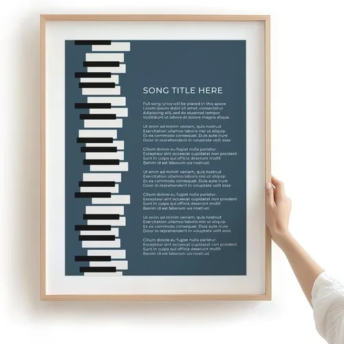 Miniatura 27 de Piano Keys Custom Songs Lyric Wall Art Print, Personalized Music Poster For Gallery Wall (Blue 11x14" Unframed Print)