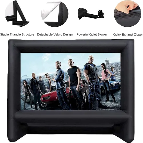Miniatura 5 de Proyector inflable de 24 pies, pantalla de película para exteriores e interiores, pantalla de proyección de cine portátil, con soplador de aire