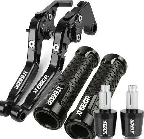 Miniatura 19 de DOUKI Para Yamaha XT660R 2004-2016 Palancas de embrague de freno de motocicleta Agarraderas Agarres Extremos Ajustable Plegable CNC Accesorios con 7