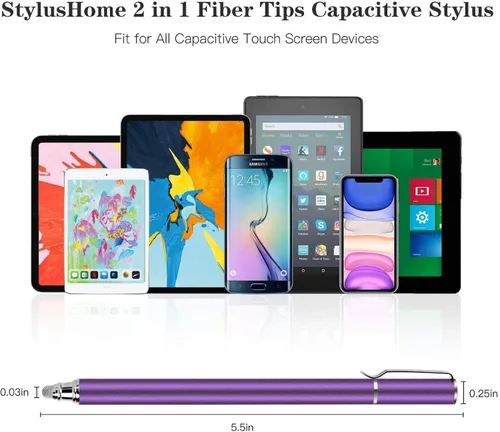 Miniatura 3 de Lápiz capacitivo morado con punta de fibra de aluminio ligero compatible con Motorola Moto G Power (2022) - Moto G Pure - Moto G Stylus - Moto G