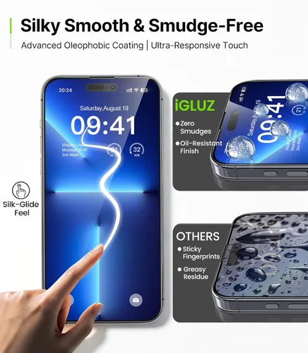 Miniatura 6 de iGluz Paquete de 4+2 protectores de pantalla de privacidad para iPhone 13 Pro Max con protector de lente de cámara de 6.7 pulgadas, 9H + vidrio