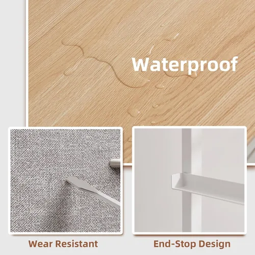 Miniatura 6 de Somdot - Mesita de noche, pequeña cómoda para dormitorio con 2 cajones, mesa auxiliar de noche con contenedores de tela para dormitorio, armario