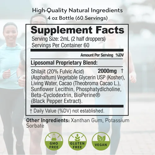 Miniatura 6 de Maxx Herb Pure Himalayan Shilajit - Fórmula liposomal líquida con pimienta negra, bioperina y cacao, refuerzo de energía y apoyo inmunológico, más