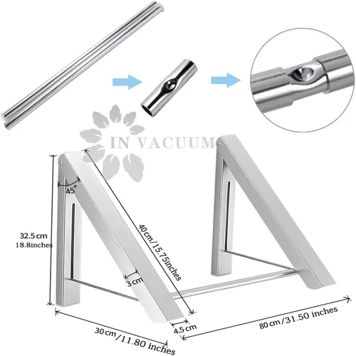 Miniatura 2 de IN VACUUM Tendedero plegable para interiores, estantes de secado plegables para lavandería, armario, organización de almacenamiento, aluminio, fácil