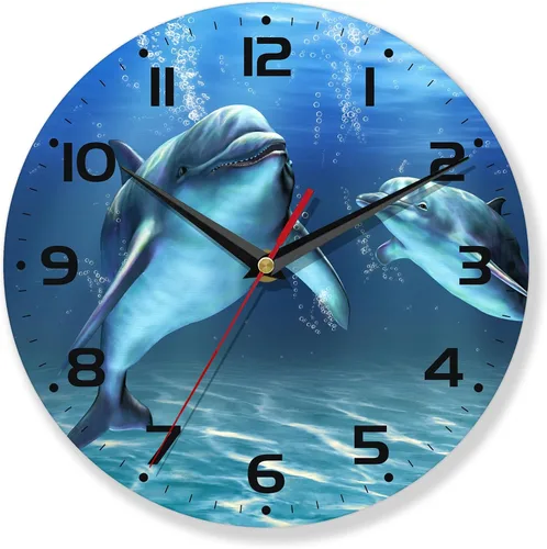 Miniatura 8 de Reloj de pared con pilas, reloj de pájaro para sala de estar, flores de acuarela, reloj de pared decorativo para sala de estar, dormitorio, baño