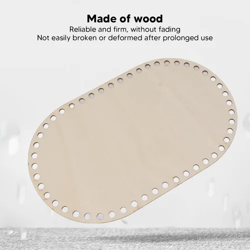 Miniatura 4 de Zerodis Base de cesta de madera, 3 piezas ovaladas de base de madera moldeadora redonda para tejer, suministros de ganchillo para hacer manualidades
