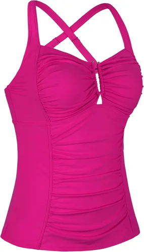 Miniatura 2 de Firpearl Tankini para mujer, traje de baño con espalda cruzada, fruncido con control de abdomen