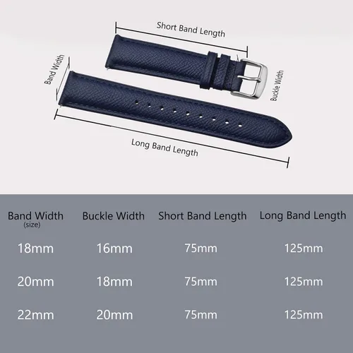 Miniatura 5 de BISONSTRAP Correas de reloj de cuero con textura para mujeres y hombres, correas de repuesto de reloj con liberación rápida, 0.709 in, 0.787 in
